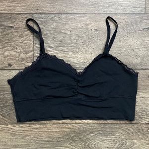 Pact Organic Black Lace Trim Stretchy Bra